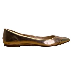 Women’s Gold Metallic Pointed Toe Ballet Flats Size 35.5